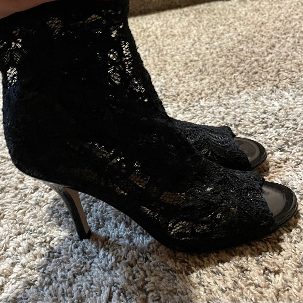 Black Lace Bootie Heels